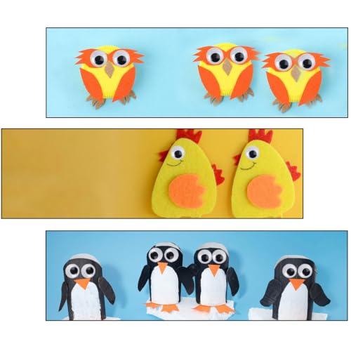 Selbstklebend Wackelaugen, 1280 Stück Wiggle Googly Augen Kunststoff Puppe Augen, Kulleraugen Selbstklebend für DIY Scrapbooking Handwerk