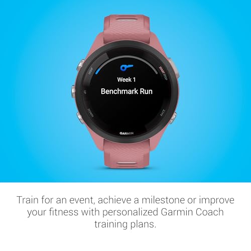 Image of Garmin Forerunner 265S Running Smartwatch, Colorful AMOLED Display, Training Metrics and Recovery Insights, Light Pink and Powder Gray