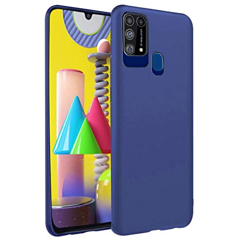Image of Casotec Matte Finish Pudding Soft Silicon TPU Back Case Cover for Samsung Galaxy M31 - Blue