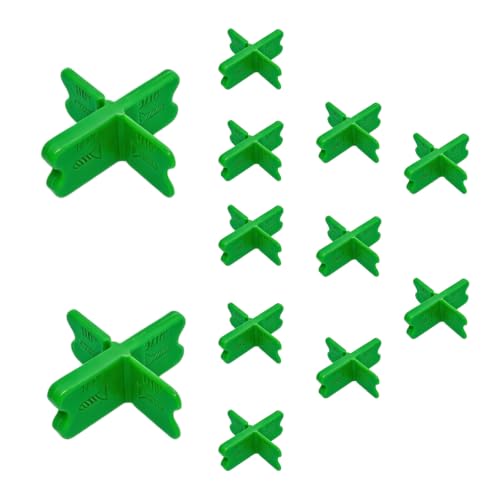 12PCS Composite Deck Spacers, 4 Sizes (1/16",1/8",3/16",1/4") ABS Deck Board Spacer Tool, Green Assorted Deck Spacers for Pressure Treated & Composite Decking