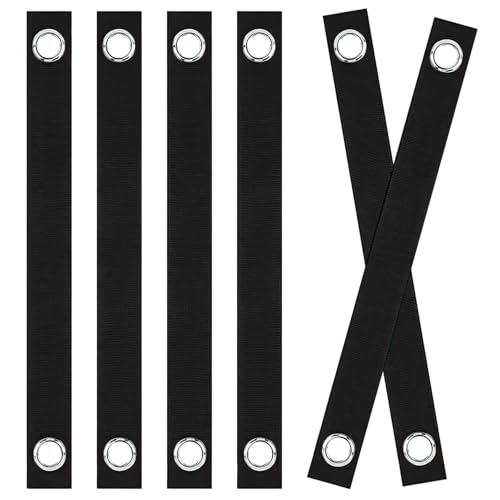 SNMYGS 6 Pack Tree Straps for Staking Tree Ties Tree Support Straps with Grommets Garden Guying Ties for Straighting Newly Planted Saplings and Hurricane and Newly Planted Straight(Black)