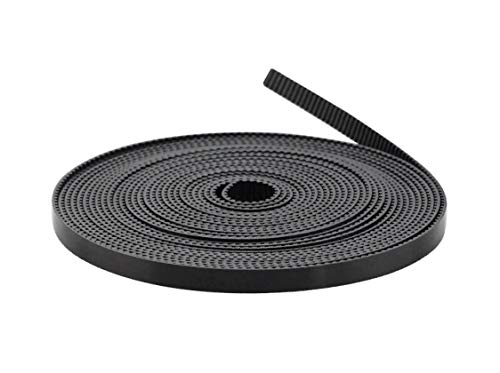 Courroie crantée CH Handel GT2 - Pour imprimante CNC - 6 mm - 10 mm - En acier - Au mètre - Couleur : noir - Taille : 6 mm Cover