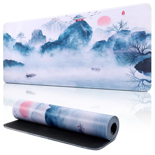 Yimomoyi Tapis de Souris de Jeu, 800 x 300mm XXL Tapis Souris Gaming Grand, Tapis Bureau Antidérapant Étanche, sous Main Souris à Bords Cousus pour Gamer, Ordinateur, PC