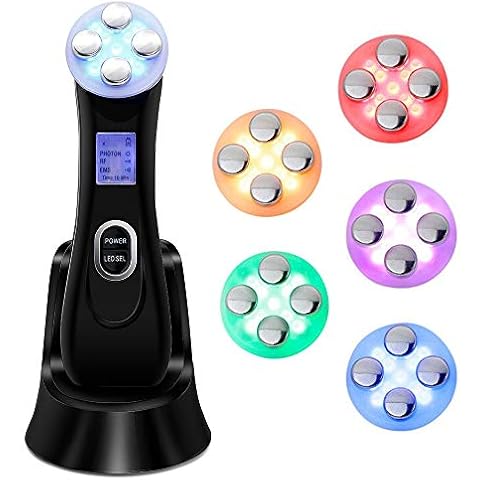 Ultrasonic Face Lifting Machine 5 in 1 Skin Tightening Face Machine LED Light RF EMS Face Device Therapy Wrinkle Remover Facial Machine for Women Anti Aging Skin Rejuvenation Care Massager Cover