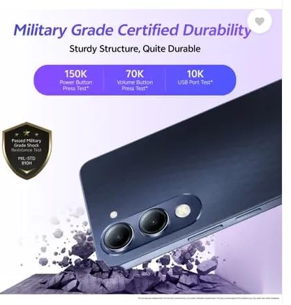 Image of VIVO T4 Lite 5G 8GB RAM, 256 GB Storage, Prism Blue | 6.74'' HD+ 90Hz LCD | Dimensity 6300 | 50MP Dual AI Camera | Android 14 | 6000mAh Battery | IP64 | Side Fingerprint | 15W Charging | Dual SIM