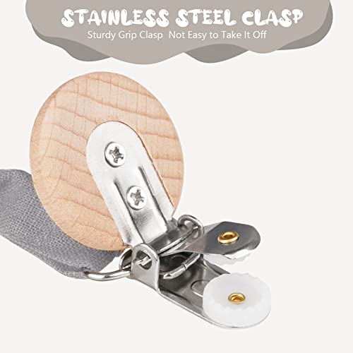 Vicloon Schnullerkette Baumwolle,3 Stück Schnullerkette Baby for Mädchen und Jungs,Baby Schnullerkette Clip Geschenk zum Baby -Bär