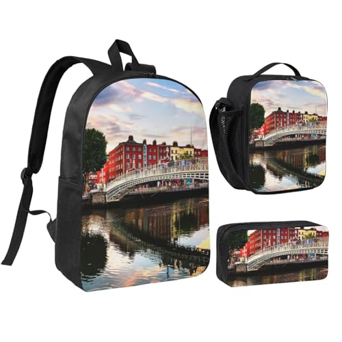Sac à dos léger avec boîte déjeuner et trousse Irlande EdWal