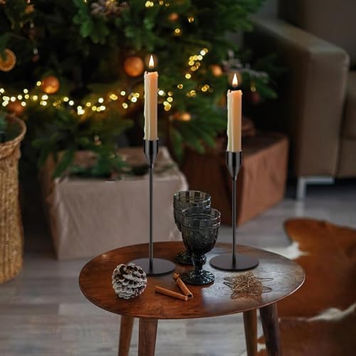 Mivitoom Set of 3 Black Candle Holders,Taper Candle Metal Candle Stand Holder - Elegant Candlestick Holders for Home Party Living Room, Dinners Decoration - Cosy Home Interiors Mivitoom Set of 3 Black Candle Holders,Taper Candle Metal Candle Stand Holder - Elegant Candlestick Holders for Home Party Living Room, Dinners Decoration - Image 6