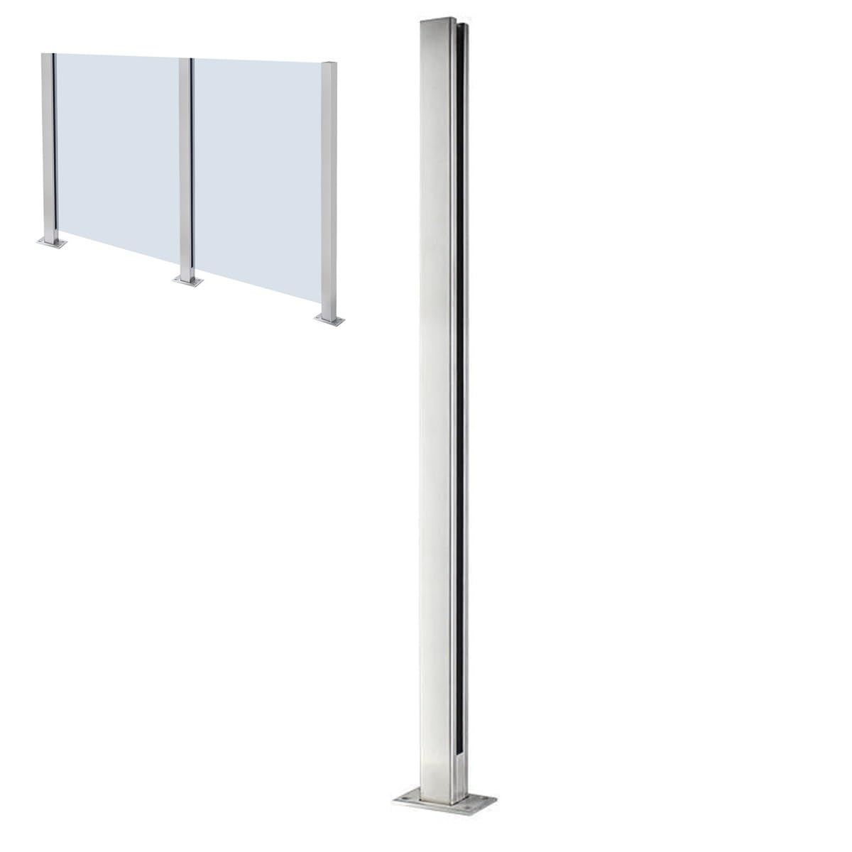 Poteau de balustrade en verre pour sécuriser un balcon sans occulter la lumière