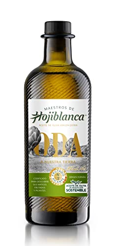 Maestros de Hojiblanca - Blend Número 5, Oda a Nuestra Tierra, Aceite de Oliva Virgen Extra de Producción Sostenible Origen España Equilibrado con Notas Verdes - Botella de 500 ml