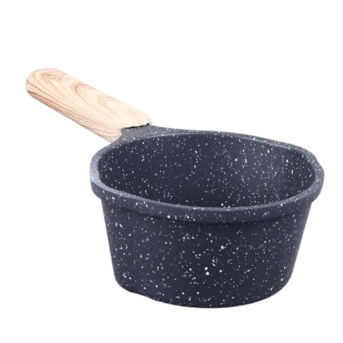 Nonstick Sauce Pan, Small Milk Pot Pan with Pour Spouts, Wooden Handle, Multipurpose Pots, Easy to Clean, Small Kitchen Pots