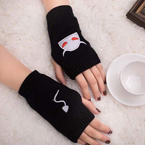 LUOXUEFEI Gants Mitaines en Tricot Brodé Unisexe Femmes Hiver Chaud Court Écran Tactile Gants De Conduite Cover