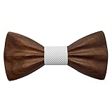 Gaston et Ferdinand - Fliege mit Dunklem Holz, Klassische Form und 3D-Gewebe Zur Auswahl handarbeit Handwerk - N05