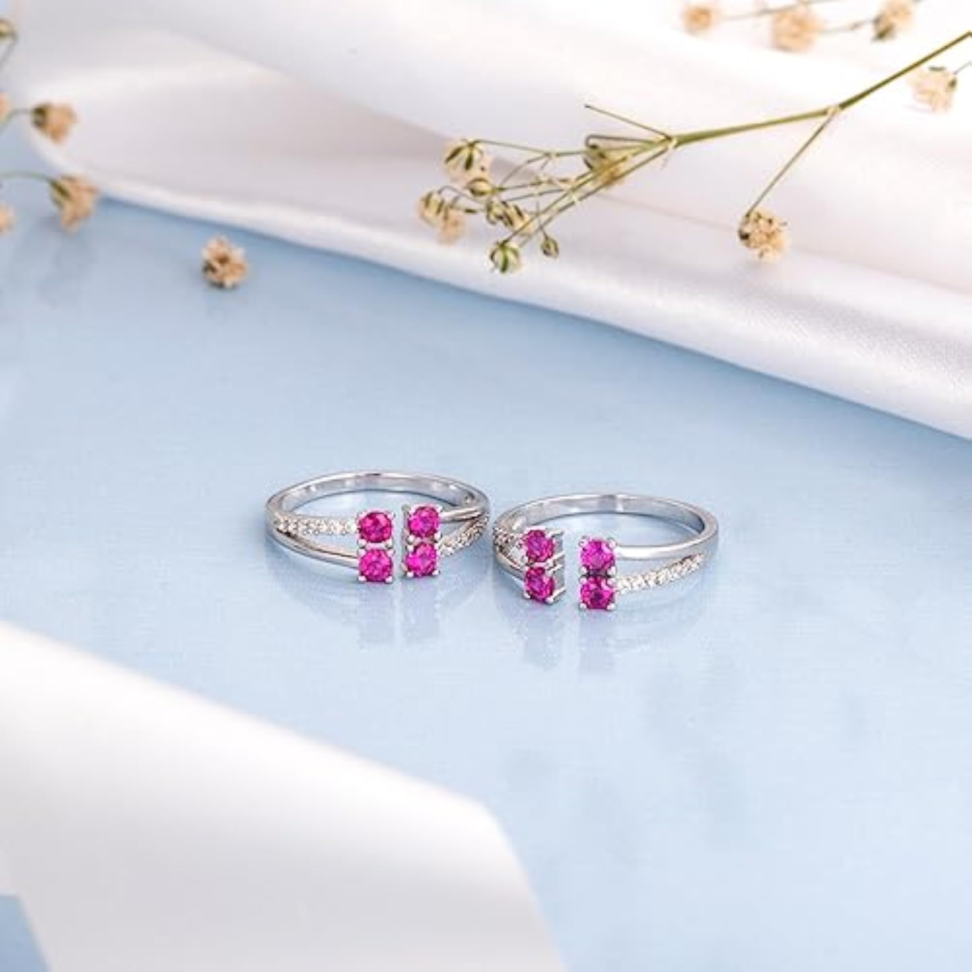 Abstract CZ Studded 925 Pure Silver Toe Ring