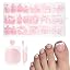 White French toenails C - Baby Pink Base