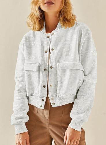 EVALESS Womens Jacket 2025 Fall Winter Long Sleeve Stand Collar Shacket with Side Pocket Lightweight Coat4