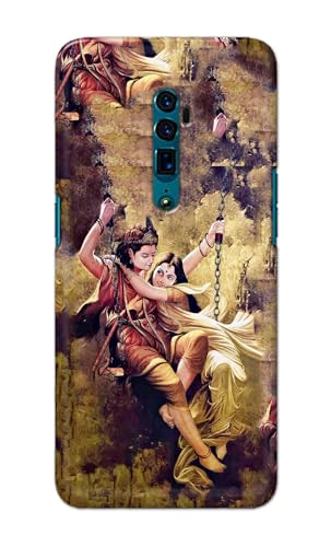 Image of Printed Hard Back Cover for Oppo Reno 10x Zoom Back Cover (Radha Krishna Love -J1) -190724(EA)