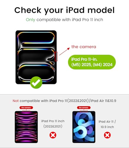 Image of EZ-GLAZ-2 Pack Privacy Screen Protector for iPad Pro 11 Inch (M5 /M4 2025 /2024) - Landscape /Horizontal Viewing Privacy Mode, 9H+ Tempered Glass with Install Tool, Anti-Scratch, Pencil Compatible
