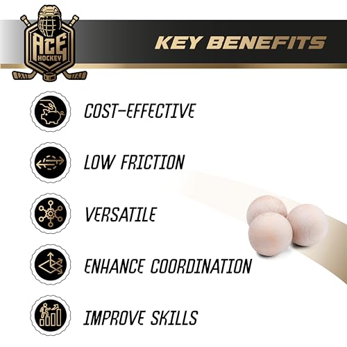 Swedish Stickhandling Balls - Unfinished Hardwood No-Bounce Floorball Training Equipment - for Floor Dribbling Skills, Dekes, Fakes & Ball Handling Drills - 2-Inch Diameter - Image 5