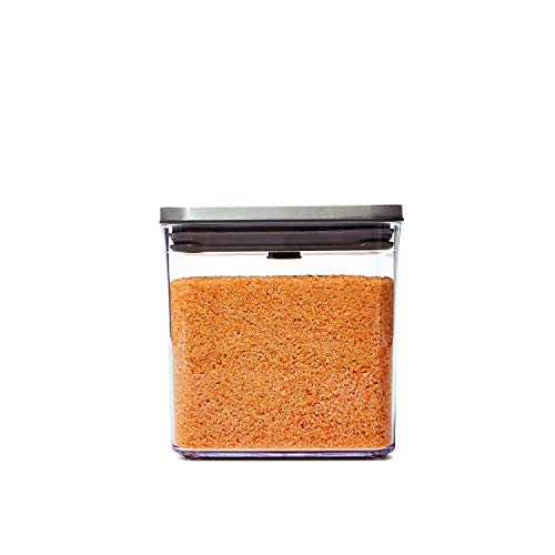 OXO Steel POP Container Big Short Sqaure -  2.8 Qt for Cereal, Grains and More Grey