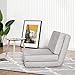 Giantex 5-Position Adjustable Convertible Flip Chair, Sleeper Dorm Game Bed Couch Lounger Sofa Chair Mattress Living Room Furniture, Gray
