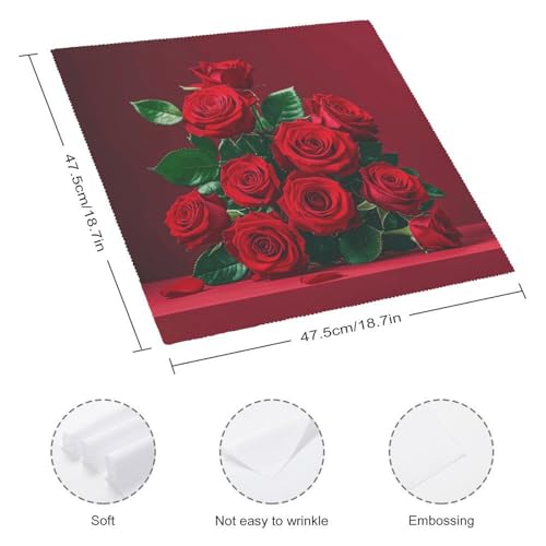 Servilletas de Tela Rojas y con Rosas 6 Unidades miniatura 2