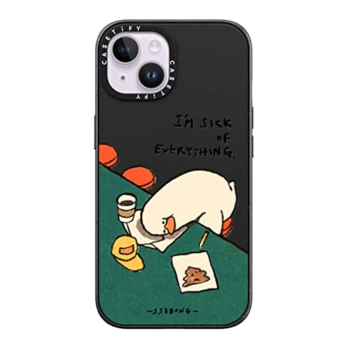 CASETiFY Impact iPhone 14 Case [4X Military Grade Drop Tested / 8.2ft Drop Protection] - I'm Sick of Everything by SSEBONG - Matte Black by CASETiFY - Used condition - US$25.18