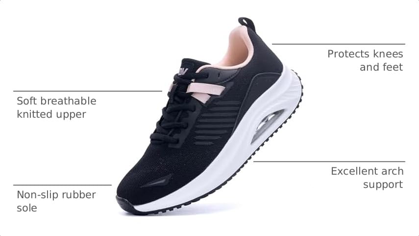 Image of Gyeice Women's Walking Shoes Arch Support Orthotic Breathable Tennis Sneakers for Plantar Fasciitis Pain Relief US 5.5-11