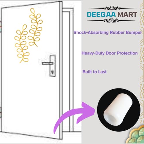 Image of White PVC Door Stopper Bumper with Silencer Protects Doors & Walls (1.5 Inch, 10, Count)
