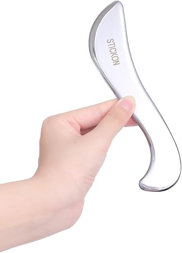 Miniatura 3 de STICKON Herramienta de raspador muscular Gua Sha de acero inoxidable, herramientas de masaje de raspado, herramientas de terapia física, herramienta