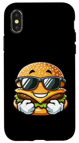 Cool Burger Happy Fast Food �T���O���X �T�}�[ �O�����W �X�}�z�P�[�X iPhone X/XS �p