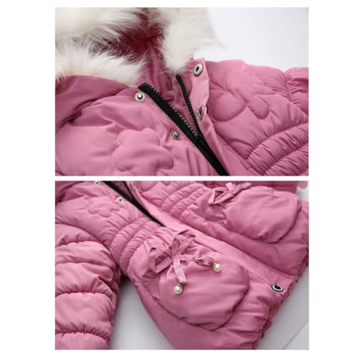 Girls Winter Warm Coat Windproof Hooded Faux Puffer Cotton Jacket Kids Winter Outerwear4