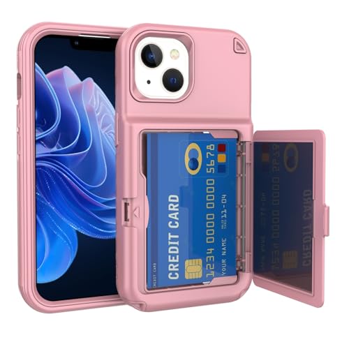 Cover protettiva per la custodia posteriore Compatibile con iPhone 14 Custodia a Portafoglio con Porta Carte, Custodia con Slot Compatible with Carte, Custodia Protettiva Resistente a Doppio Strato An