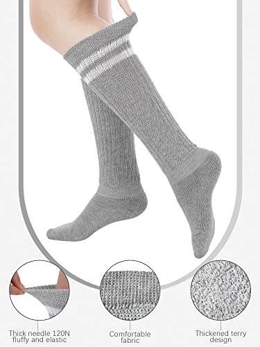 Bencailor 6 Pairs Women Slouch Socks Cotton Knit Scrunch Stacked Boot Socks for Women Men4