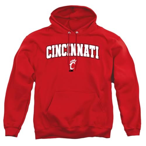 LOGOVISION University of Cincinnati Arch Logo Adult Pull-Over Hoodie, Red, 3X-Large