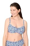 YSABEL MORA. Top Bikini Reductor Liberty Azul Copas D y E. con Aro y Sin Relleno. Estampado de Pequeñas Flores. Reduce Proyección del Pecho con Compresión Uniforme .Colección Flowers.