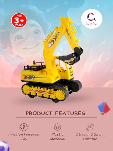 Image of Friction Powered Green JCB Toys for Children Kids Boys & Girls | Push & Go Forward | Off-Road Toy Car | Birthday Gift | Age 3+ Years