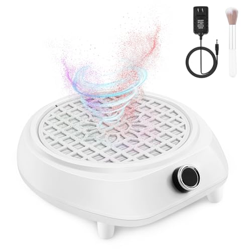 Nail Dust Collector,130W Powerful Vacuum Fan Dust Collector for Beginner with Reusable Filter, Dust...