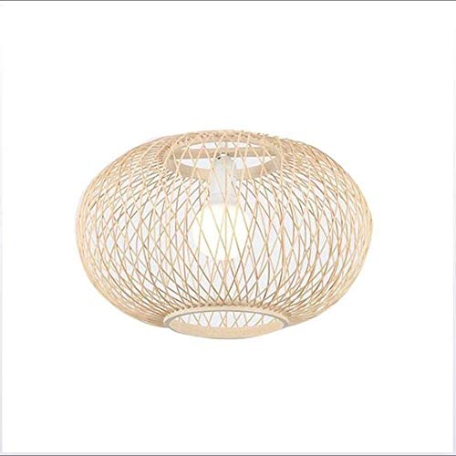 Chandelier rotin crème suspension abat-jour osier tropical douille E27