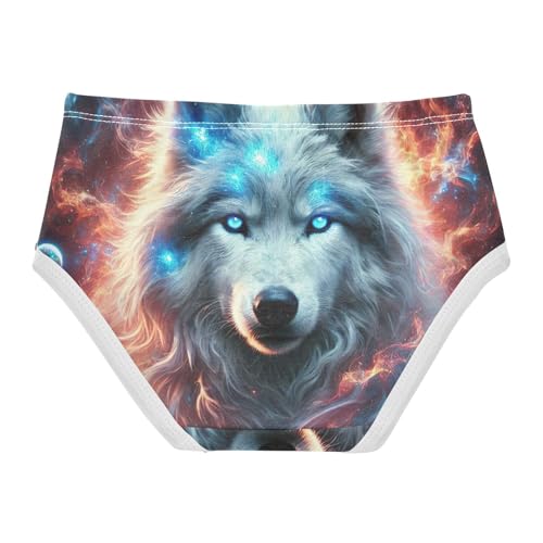 Cotton Toddler Underwear Floral Cosmic Nebula Wolf Little Girl Panties Pattern Undies Kids Briefs 2t2