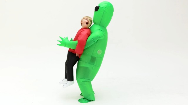 Disfraz inflable de alien rojo para niños miniatura 7