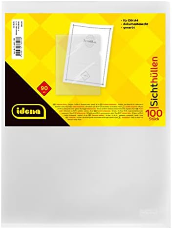 Idena Document Sleeves A4 Grained 90Mµ Pack of 100