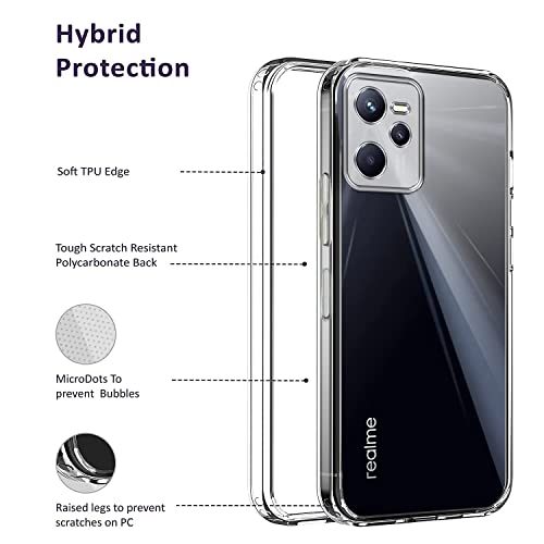 Image of Jkobi Back Cover Case for Realme C35 (Silicone Crystal Clear | Pure Camera Protection | Soft and Flexible for Charger and Headphone sockets | Shockproof Bumpers | Transparent)