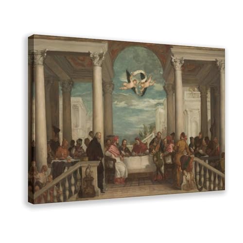 Impression sur toile La Cène de Veronese pour habiller un mur vide de bureau 30,5x45,7 cm