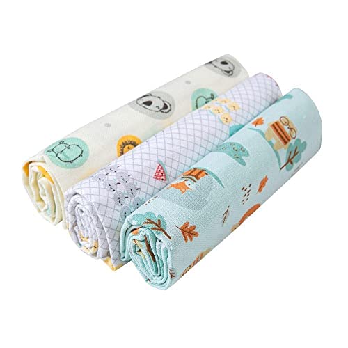 Kit 3 Cueiros Papi Flanelado 1,0x0,8m Estampado Neutro Verde