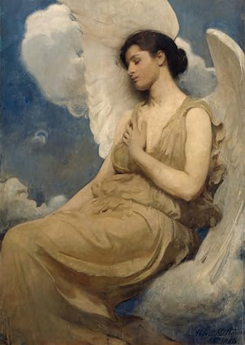 Toile Figure ailée Abbott Thayer au rendu portrait d'art d'une grande finesse