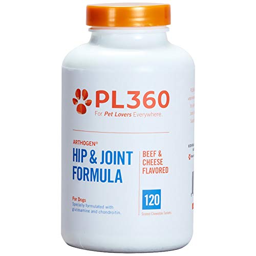 PL360 Hip and Joint Support Chewable Supplements for Dogs, Arthogen, 120 Count