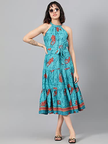 Image of KOTTY Polyester Fit and Flare Midi Women Dress