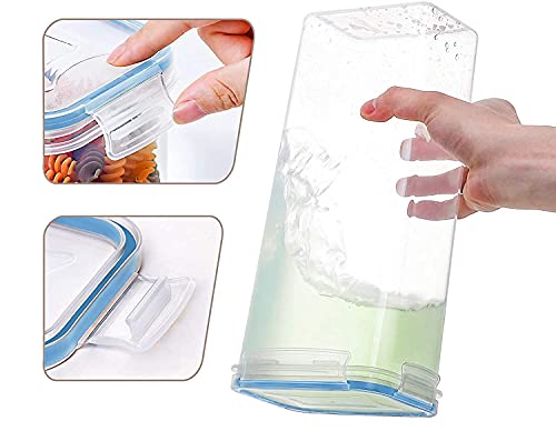 Image of Kitchen Storage Container Set Food Safe BPA Free Plastic Kitchen Containers &Jars 500mlx5-1000mlx5-1500mlx5-2100mlx5 Cereal Dispensers Airtight Fridge Container with Leakproof Lid (Pack of 20)