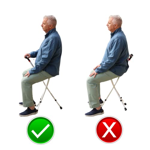 Heavy Duty 5In1 Multifunction Seated Cane For Men&Women- Adjustable Height Heavy Duty Walking Stick With Folding Seat - Led Lights, Fm Radio, Sos Alarm,Usb Rechargeable, Canes For Seniors&Adults #TOP6